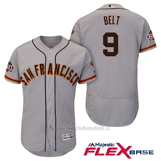 Maglia Baseball Uomo San Francisco Giants Brandon Belt Grigio 60th Season Flex Base